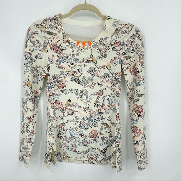 Lucas Hugh Inca Long Sleeve Running Top in Hummingbird Print sz S - Picture 1 of 5